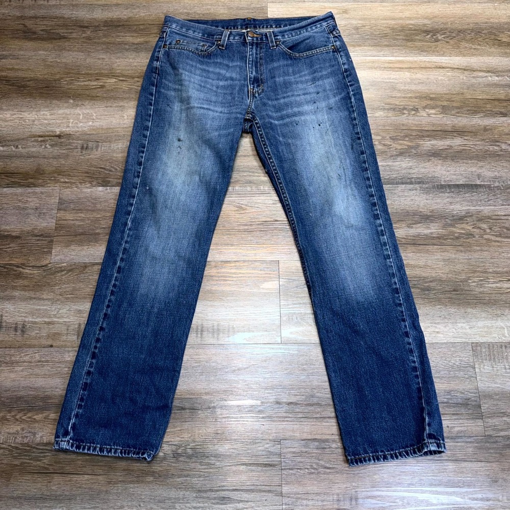 Faded Glory Straight-Leg-Fit Jeans Mens W32 x L32 Blue Denim Medium Wash